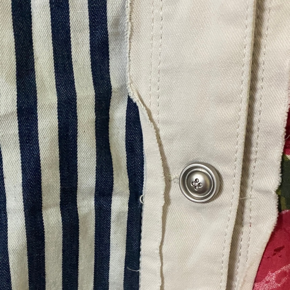 POL Patchwork Floral & Stripe Button-Front Jacket… - image 8